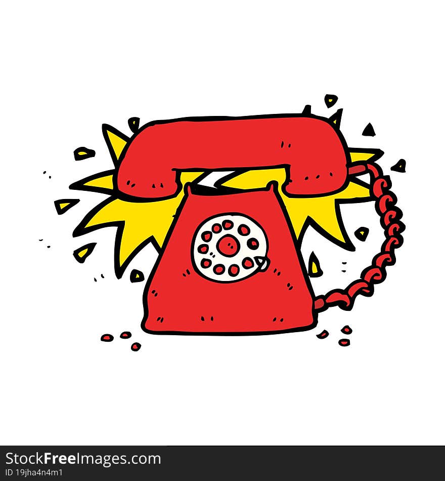 cartoon ringing telephone