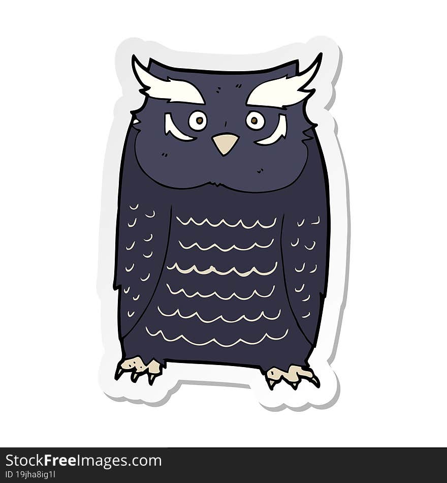 sticker of a cartoon owl