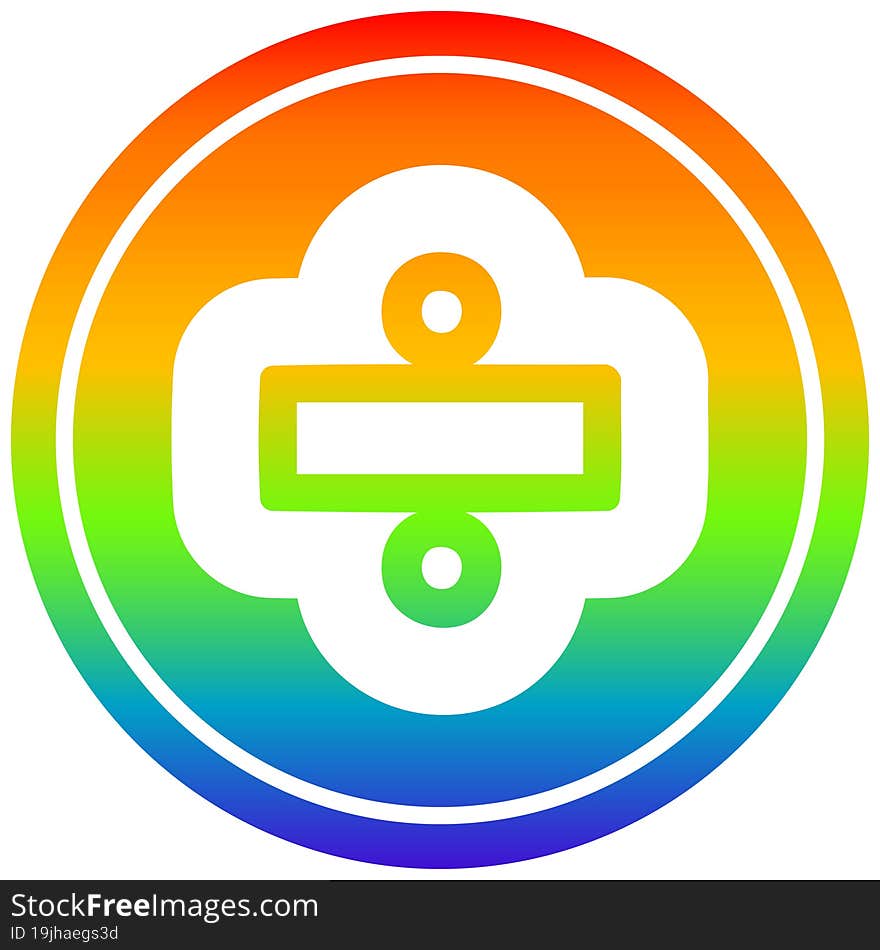 Division Sign Circular In Rainbow Spectrum