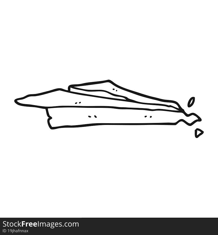 Black And White Cartoon Crumpled Paper Plane