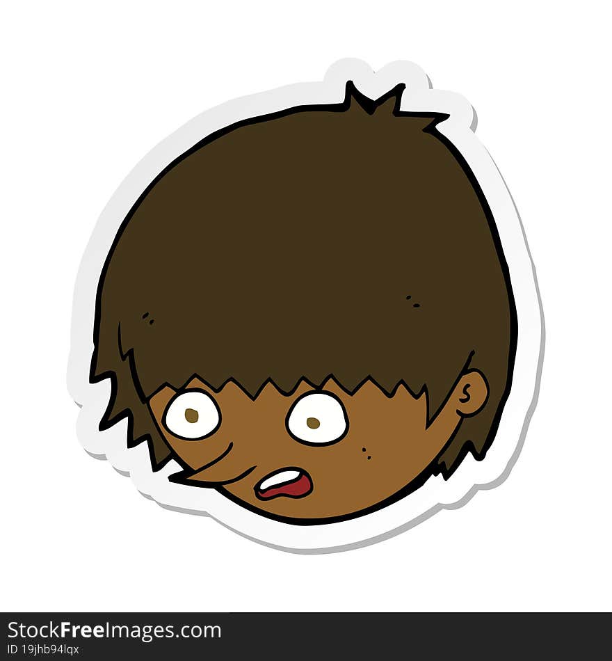 sticker of a cartoon stressed face