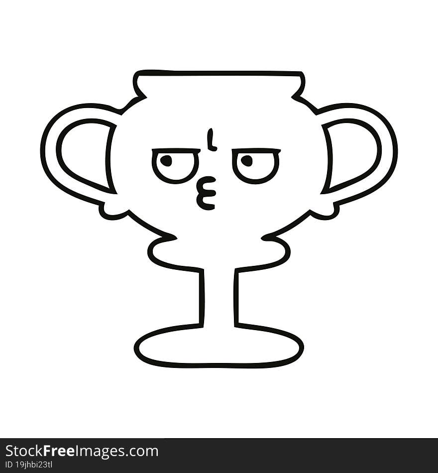 Line Drawing Cartoon Trophy