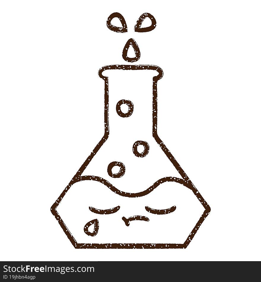 Bubbling Chemicals Charcoal Drawing