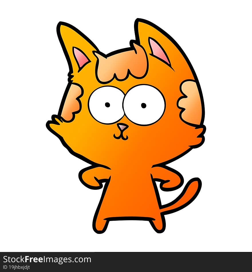 happy cartoon cat. happy cartoon cat