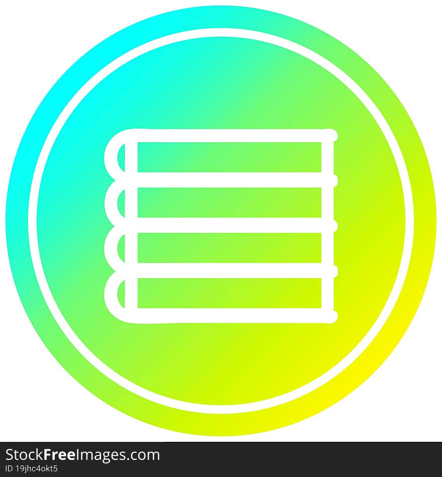 Stack Of Books Circular In Cold Gradient Spectrum