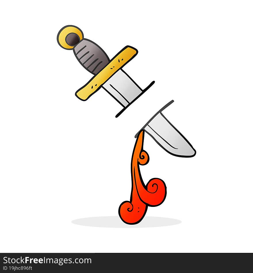 Cartoon Tattoo Knife Symbol