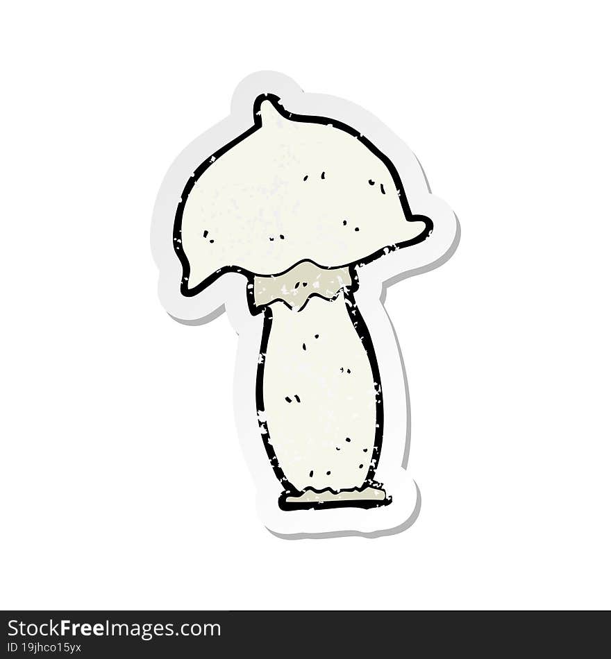 Retro Distressed Sticker Of A Cartoon Mushroom