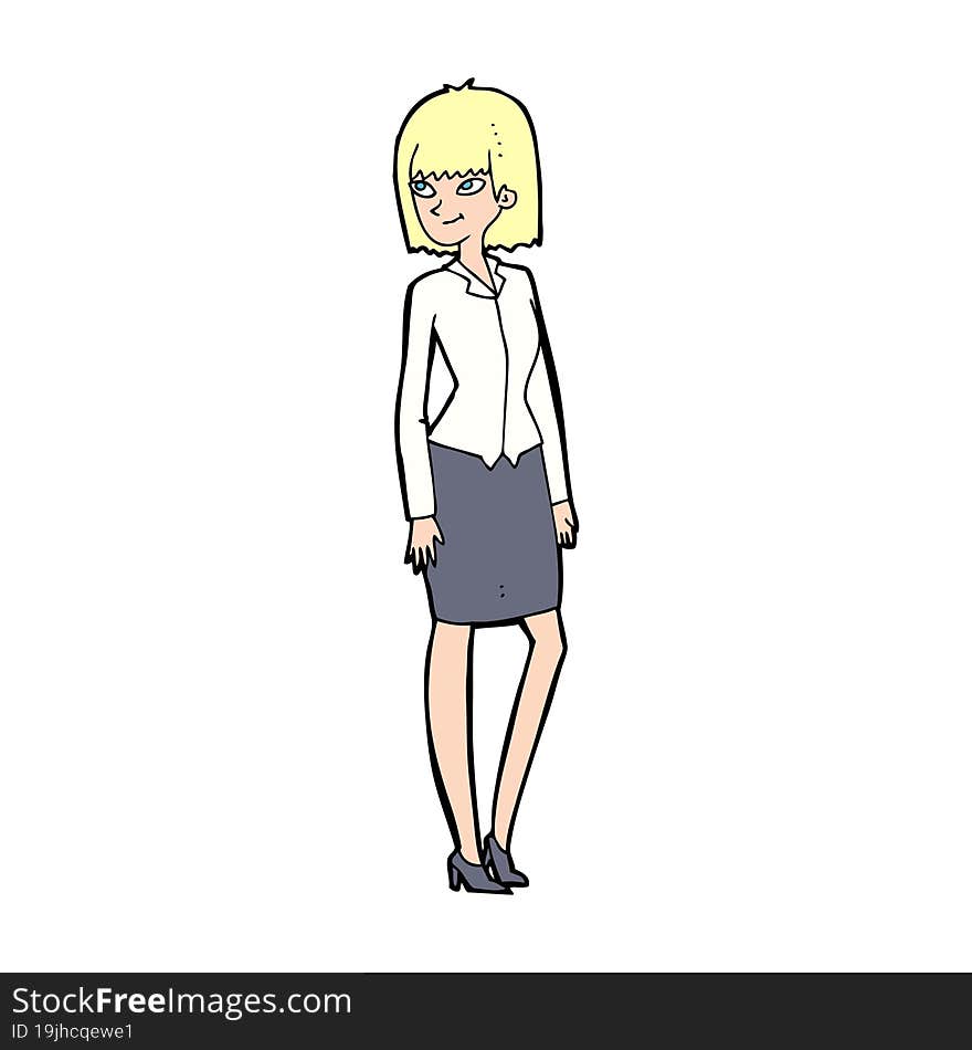 cartoon pretty businesswoman