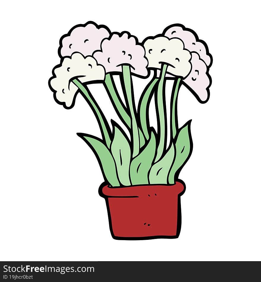 Cartoon Flowers In Pot