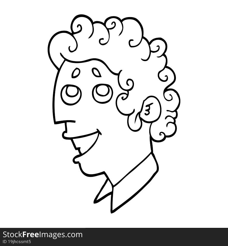 line drawing cartoon man face