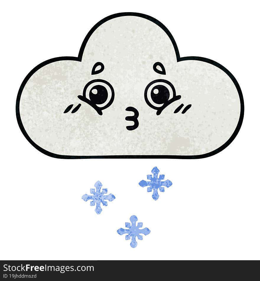 retro grunge texture cartoon snow cloud