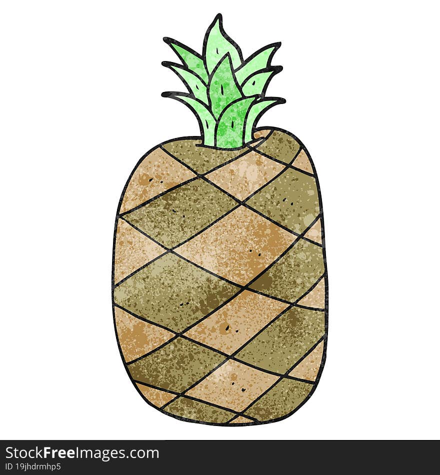 Textured Cartoon Pineapple