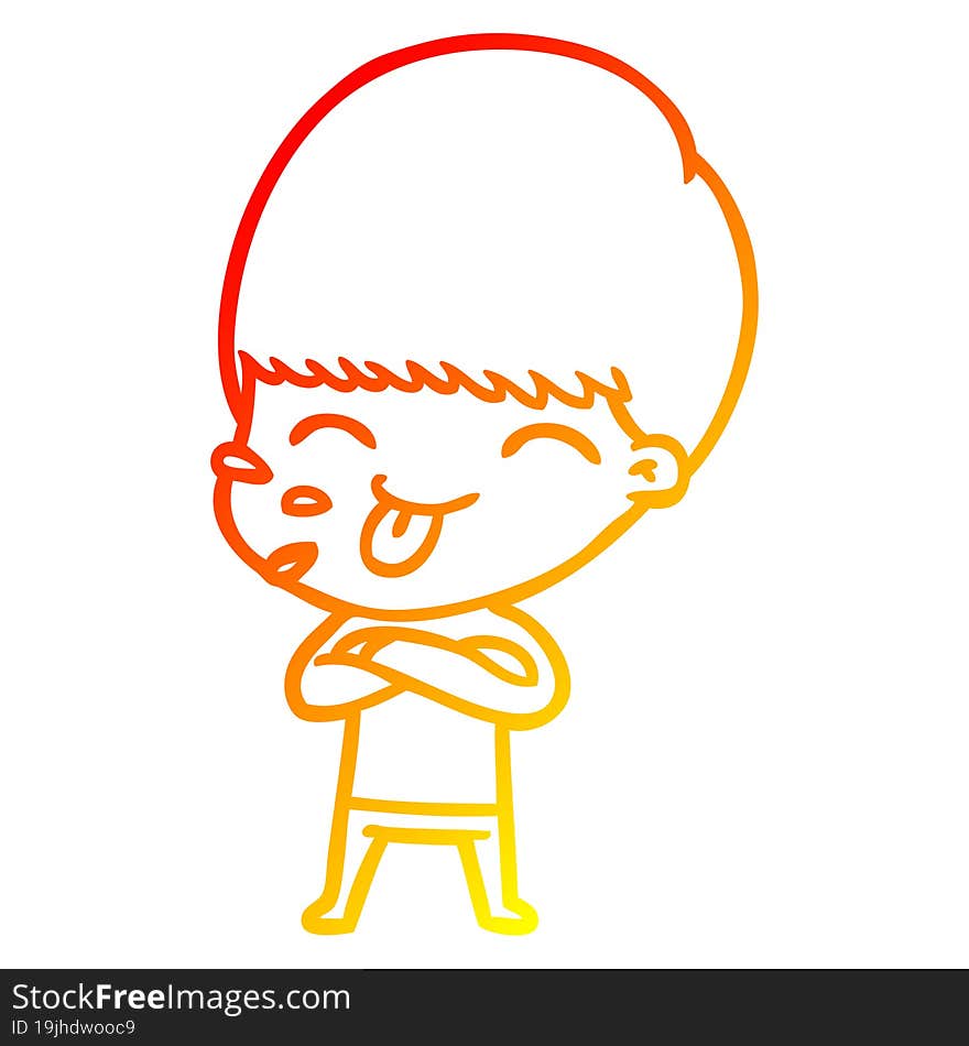 warm gradient line drawing cartoon rude man