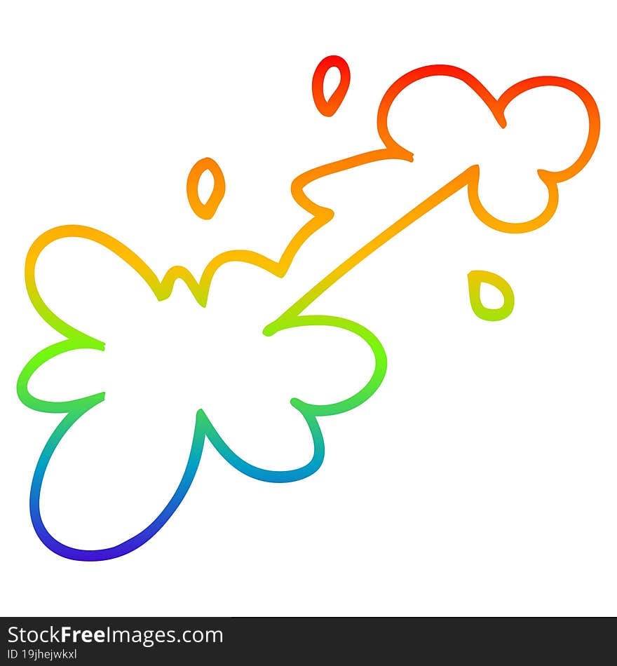 rainbow gradient line drawing cartoon mud splat