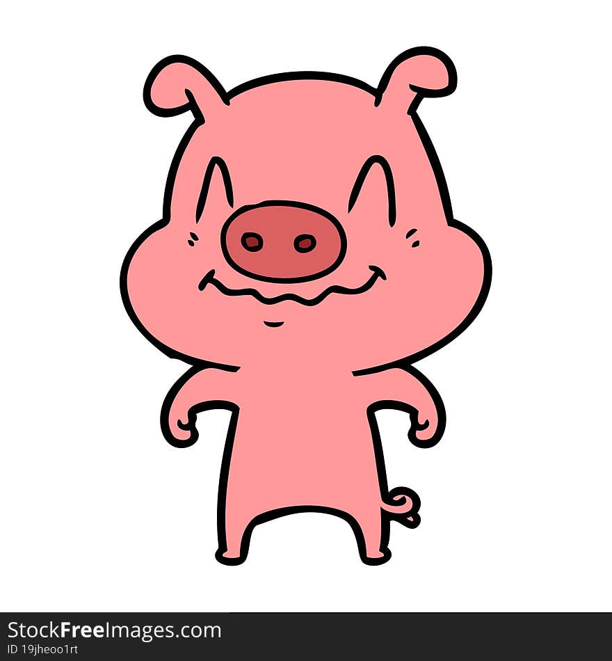 nervous cartoon pig. nervous cartoon pig