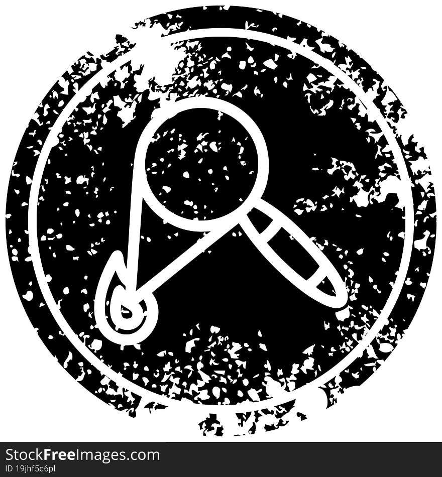 Magnifying Glass Burning Distressed Icon