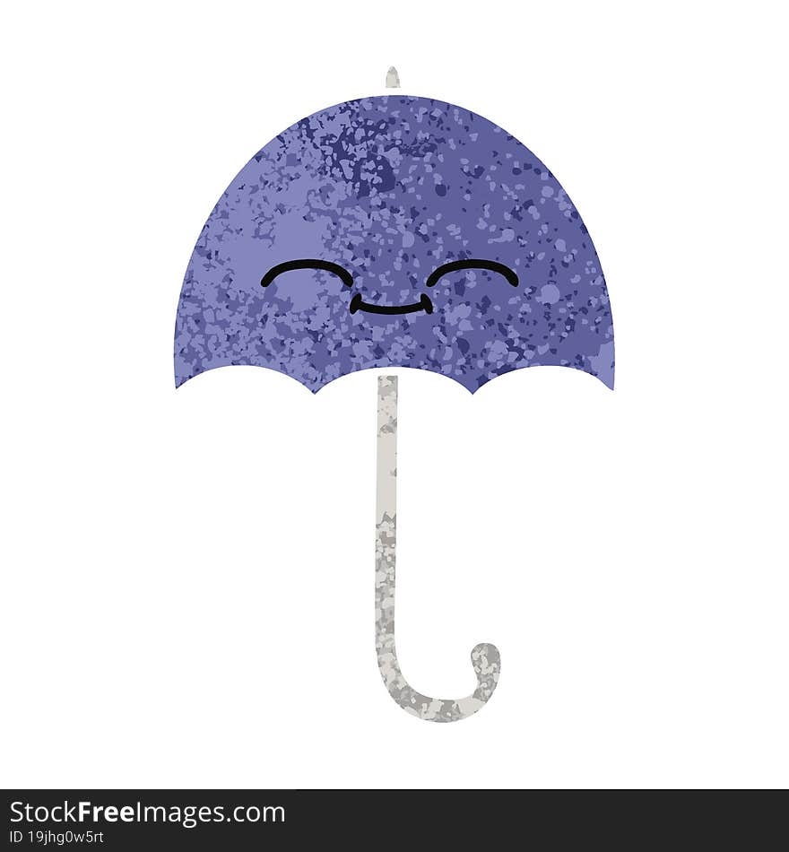 retro illustration style cartoon umbrella