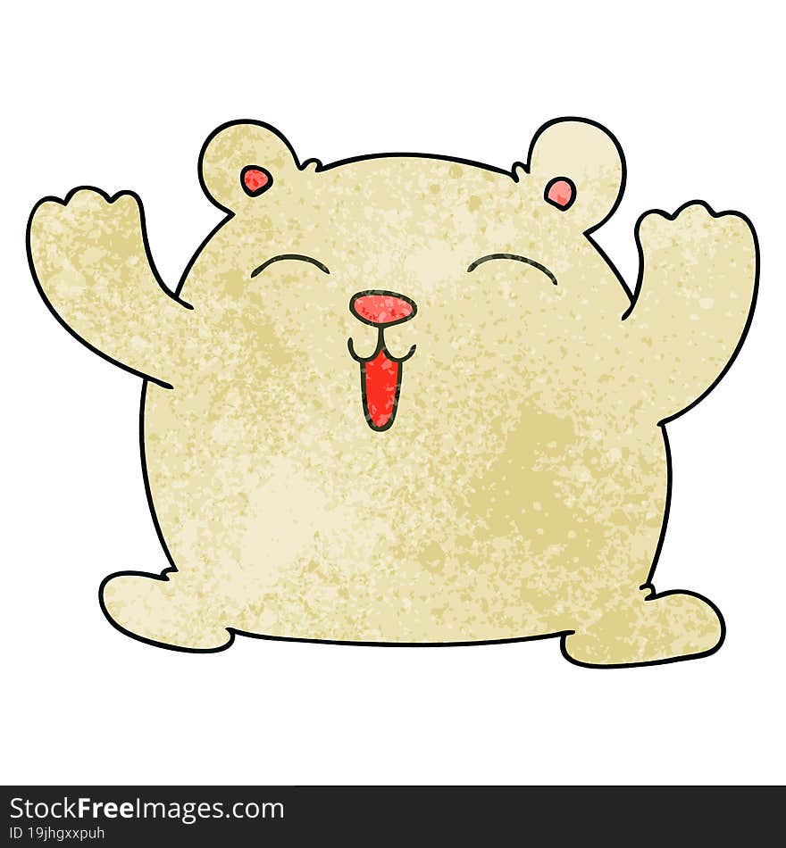 quirky hand drawn cartoon funny polar bear