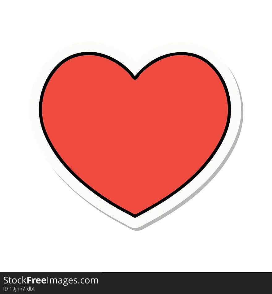 sticker of tattoo in traditional style of a heart. sticker of tattoo in traditional style of a heart