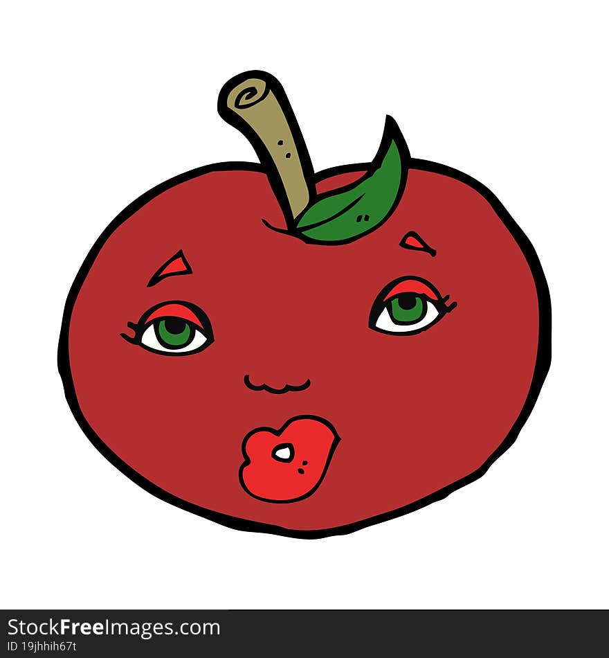 cartoon apple with face