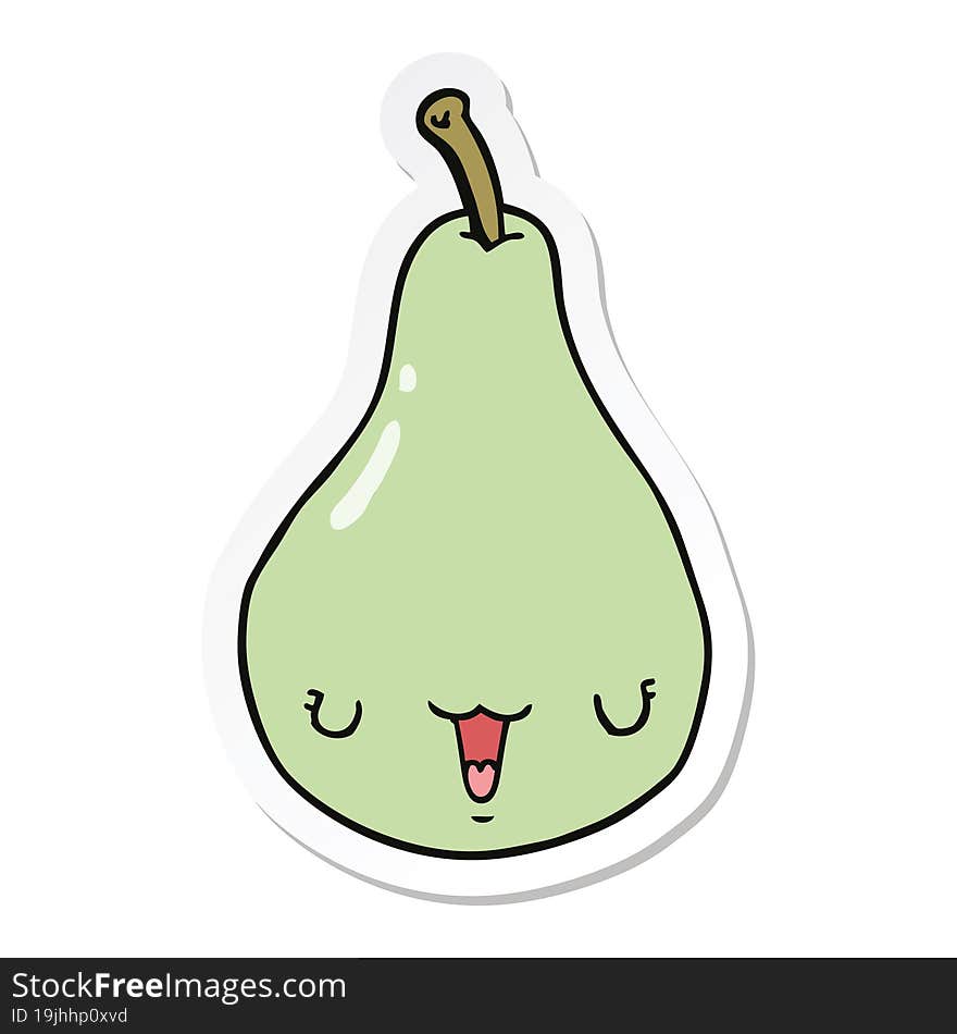 sticker of a cartoon pear