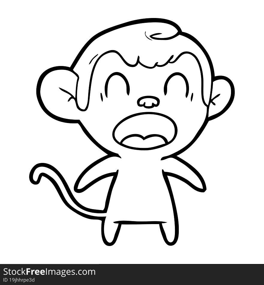 shouting cartoon monkey. shouting cartoon monkey