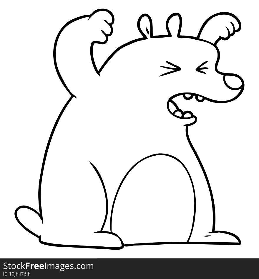 cartoon roaring bear. cartoon roaring bear