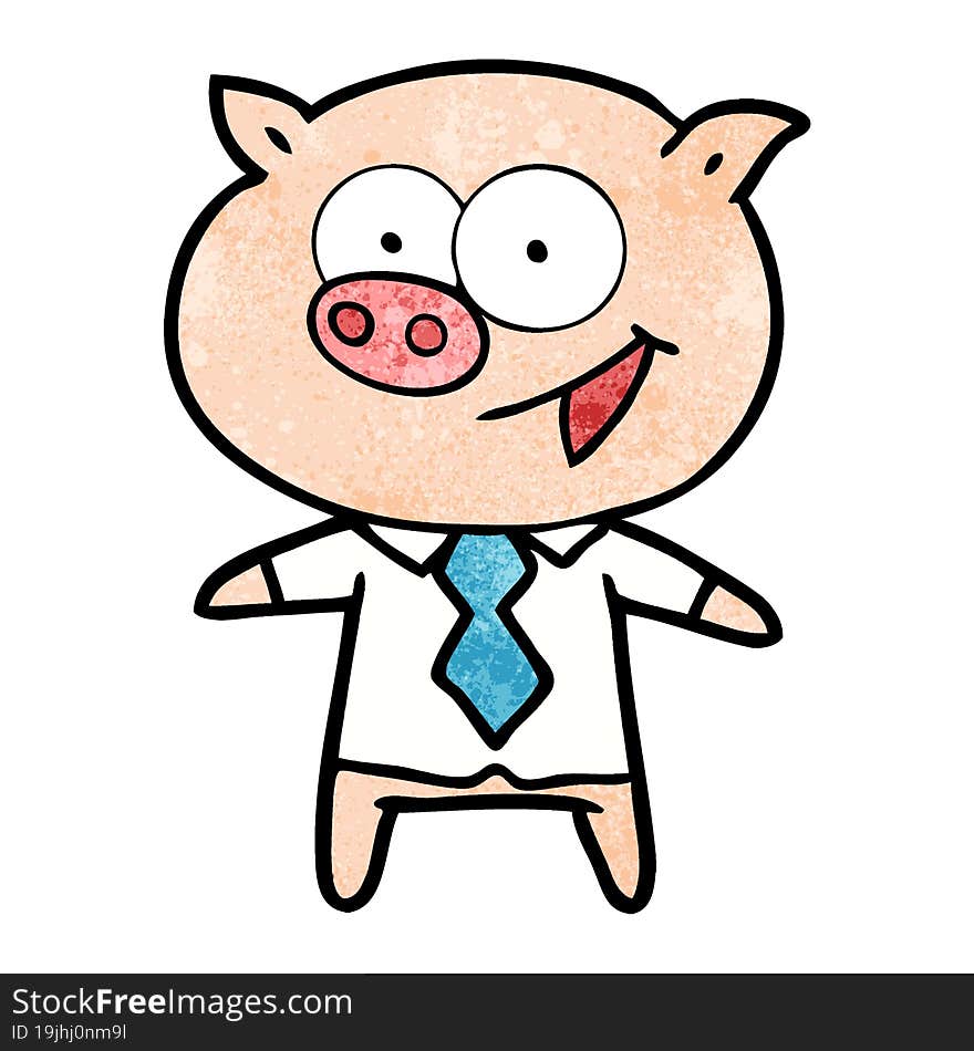 cheerful pig in office clothes. cheerful pig in office clothes