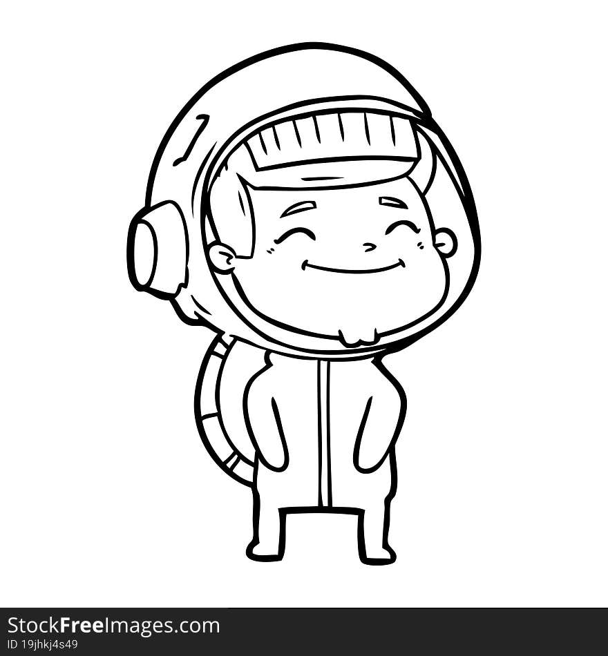 happy cartoon astronaut. happy cartoon astronaut