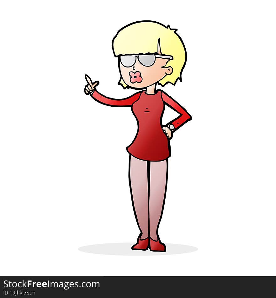 cartoon woman wearing spectacles