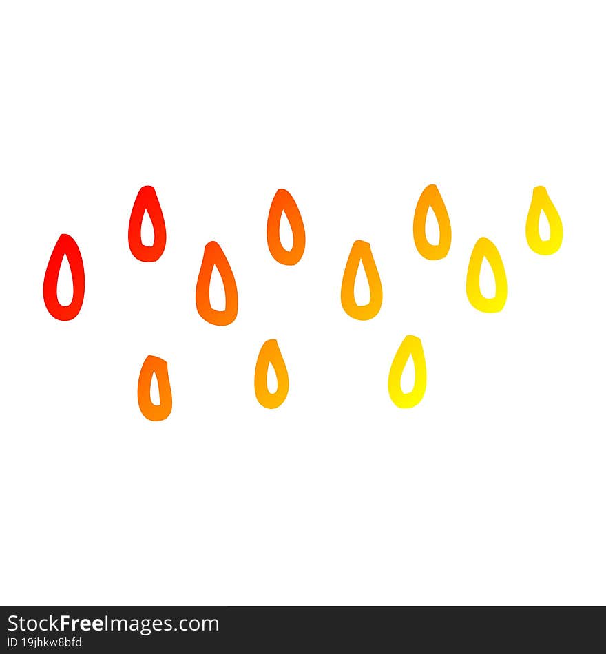 warm gradient line drawing cartoon rain