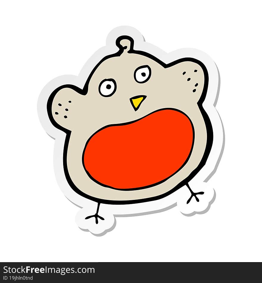 sticker of a funny cartoon christmas robin