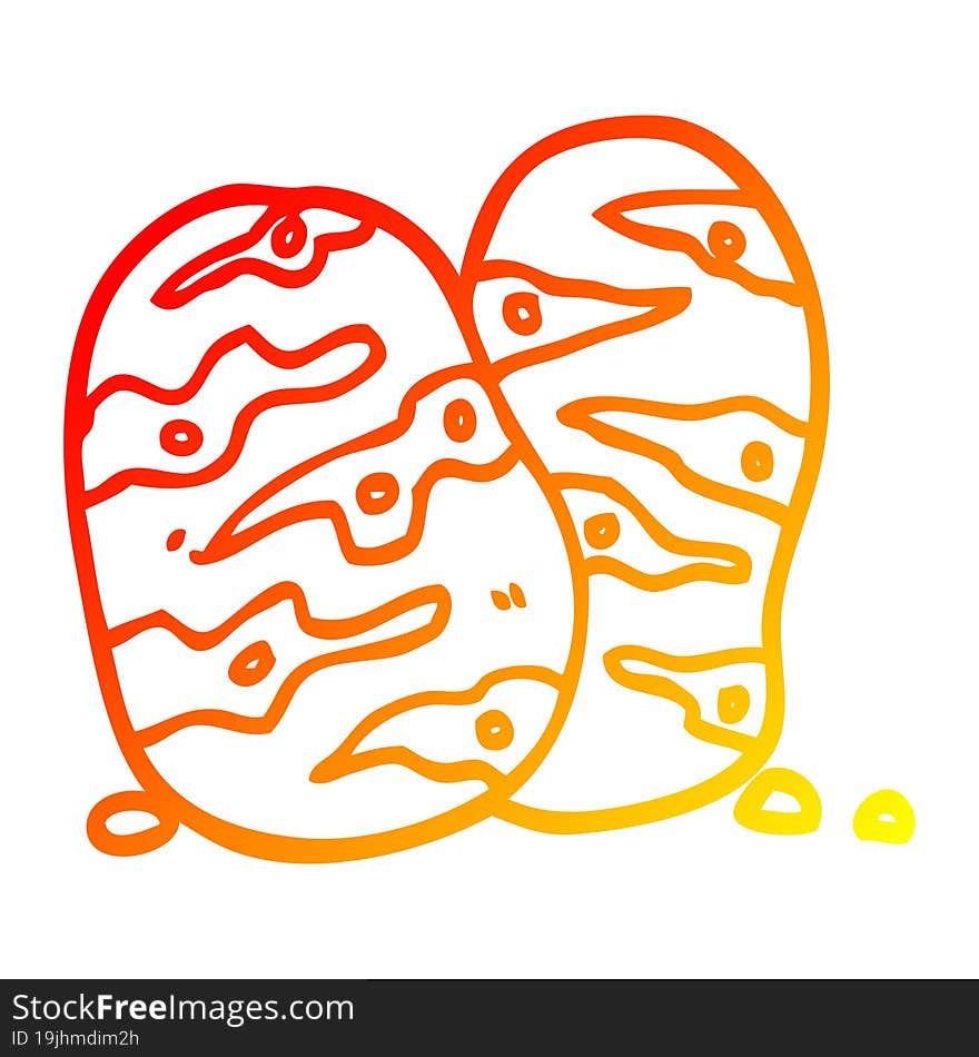 Warm Gradient Line Drawing Cartoon Potatoes