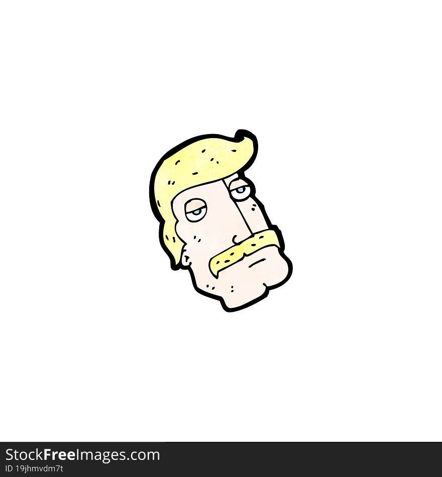 Cartoon Blond Mustache Man