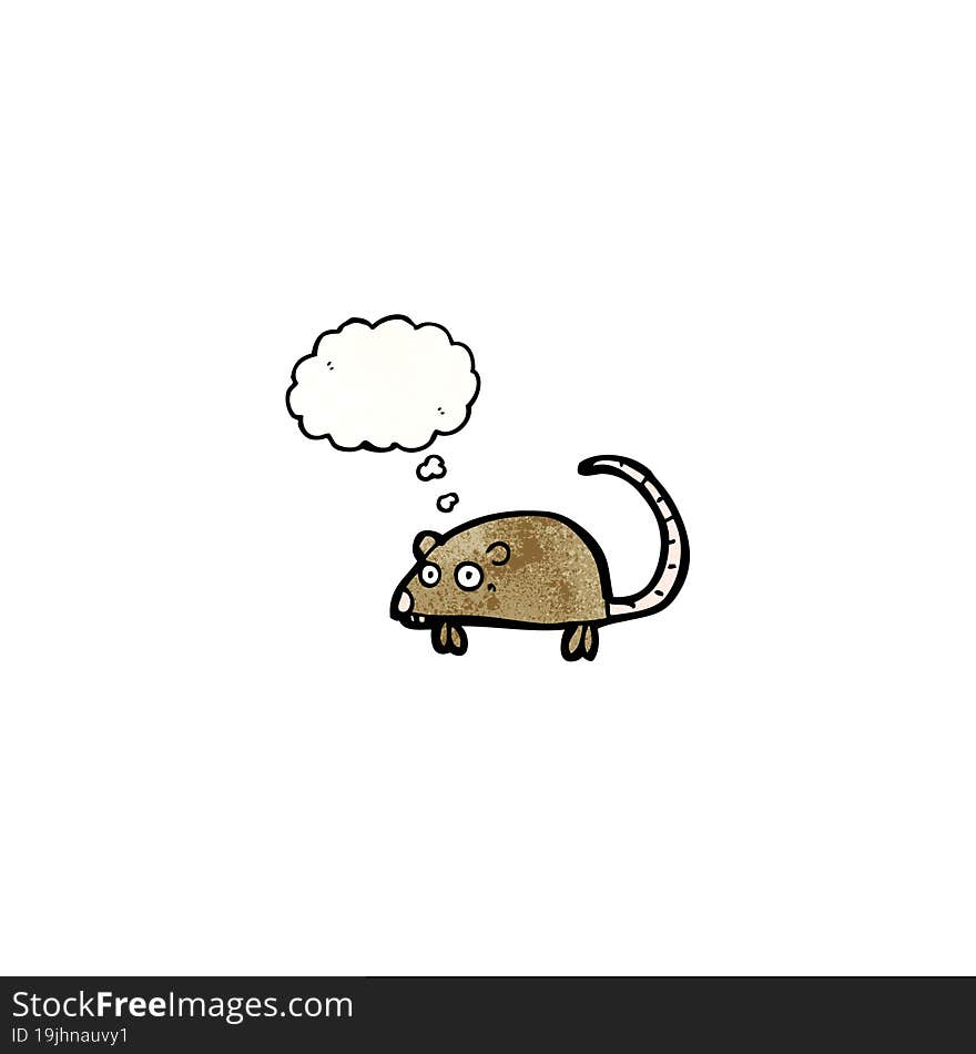 cartoon mouse with thought bubble