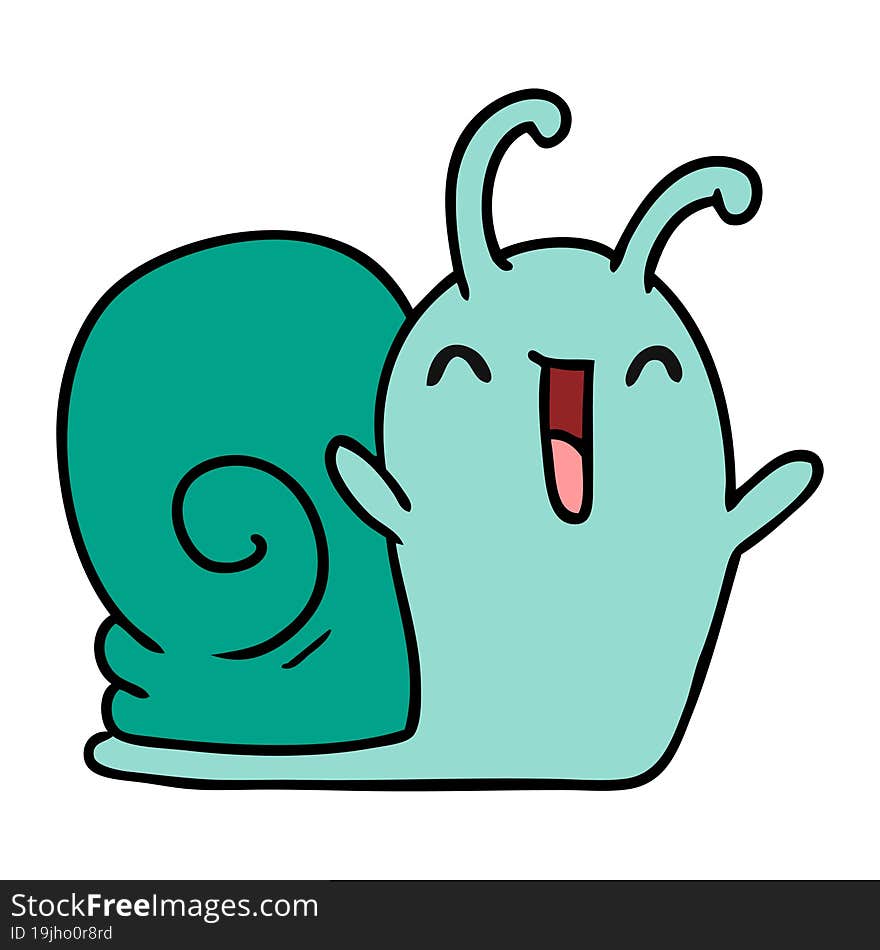 Cartoon Kawaii Happy Cute Snail