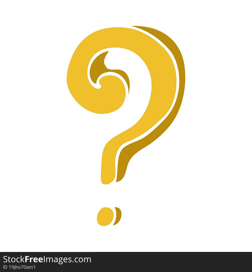 flat color illustration cartoon question mark