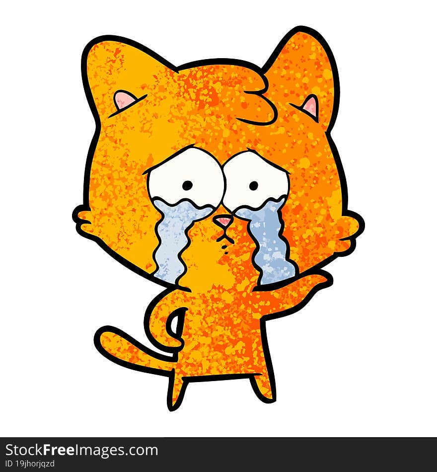 cartoon crying cat. cartoon crying cat