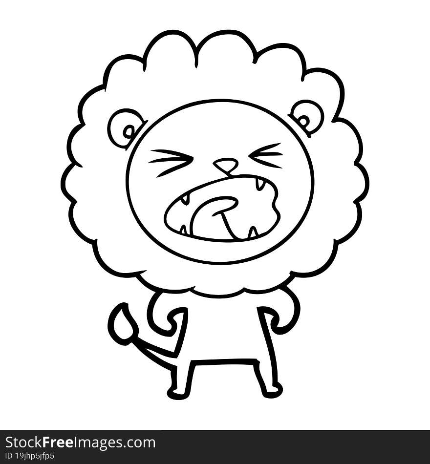 cartoon angry lion. cartoon angry lion