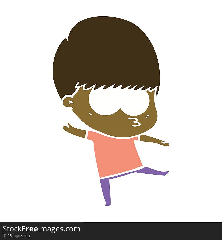 nervous flat color style cartoon boy dancing