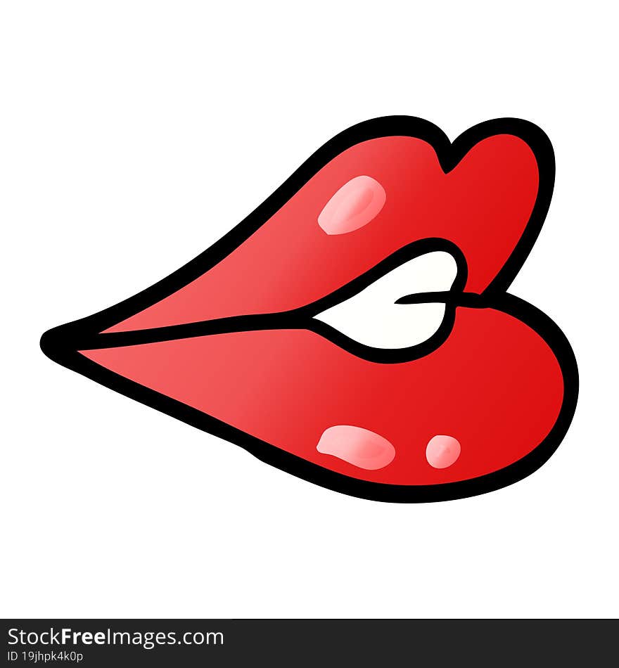 vector gradient illustration cartoon pouting lips