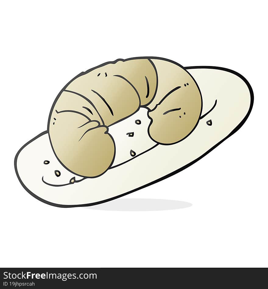 cartoon croissant