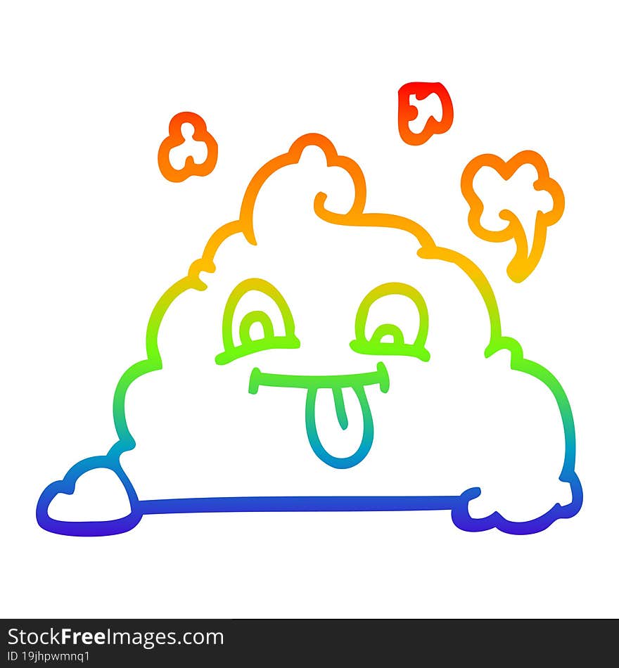 rainbow gradient line drawing cartoon poop