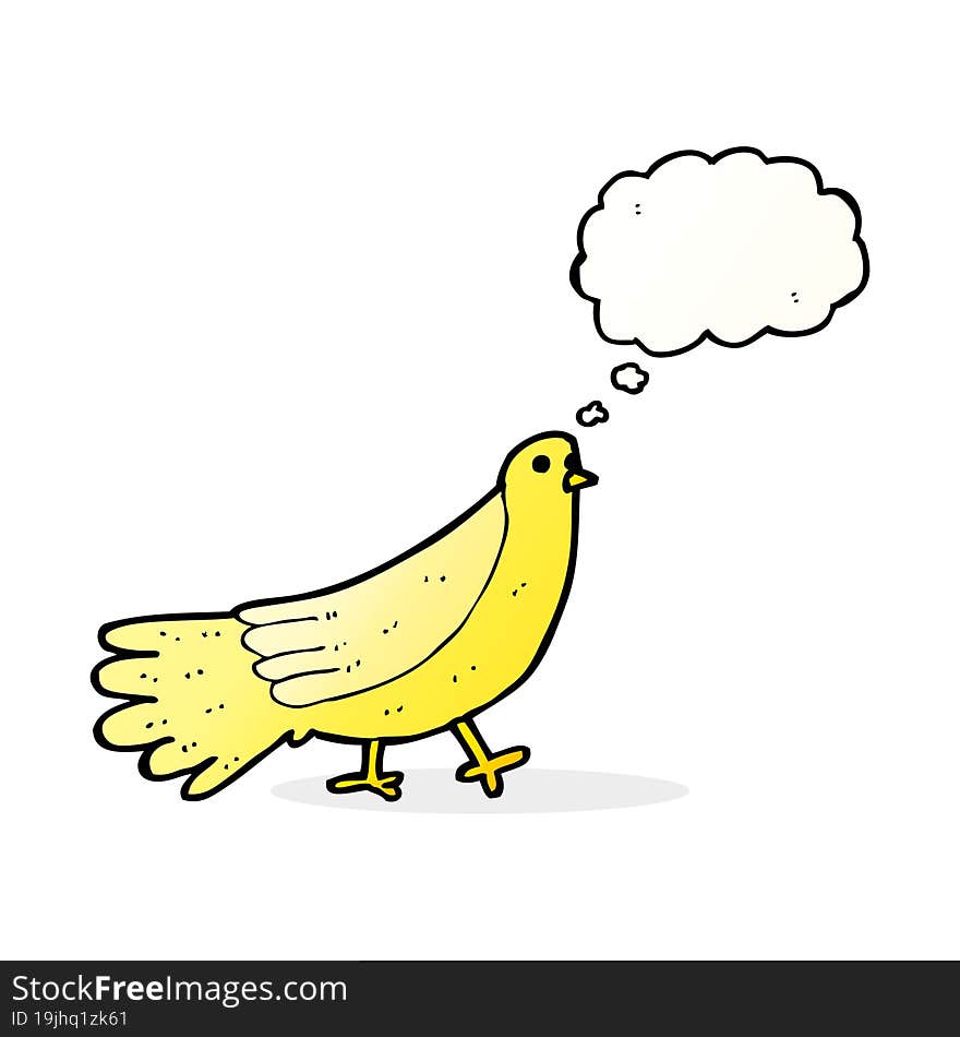 Cartoon Bird With Thought Bubble