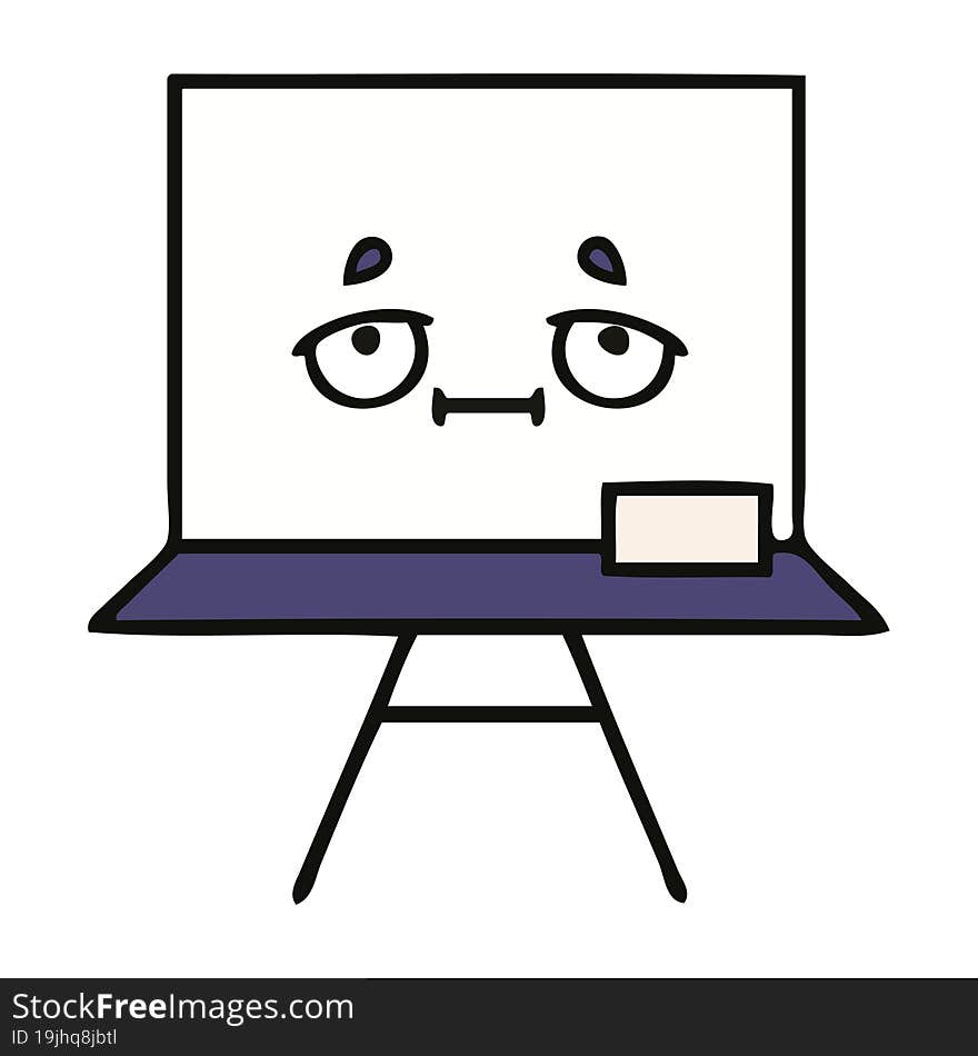 cute cartoon of a white board. cute cartoon of a white board