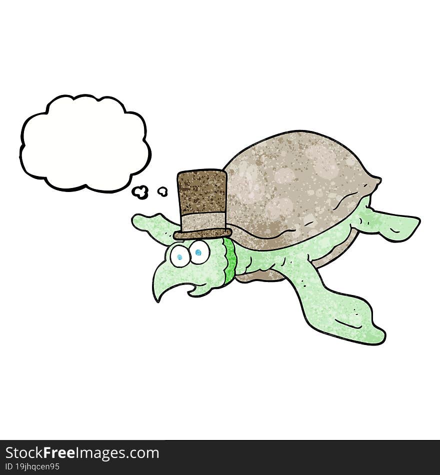 Thought Bubble Textured Cartoon Turtle