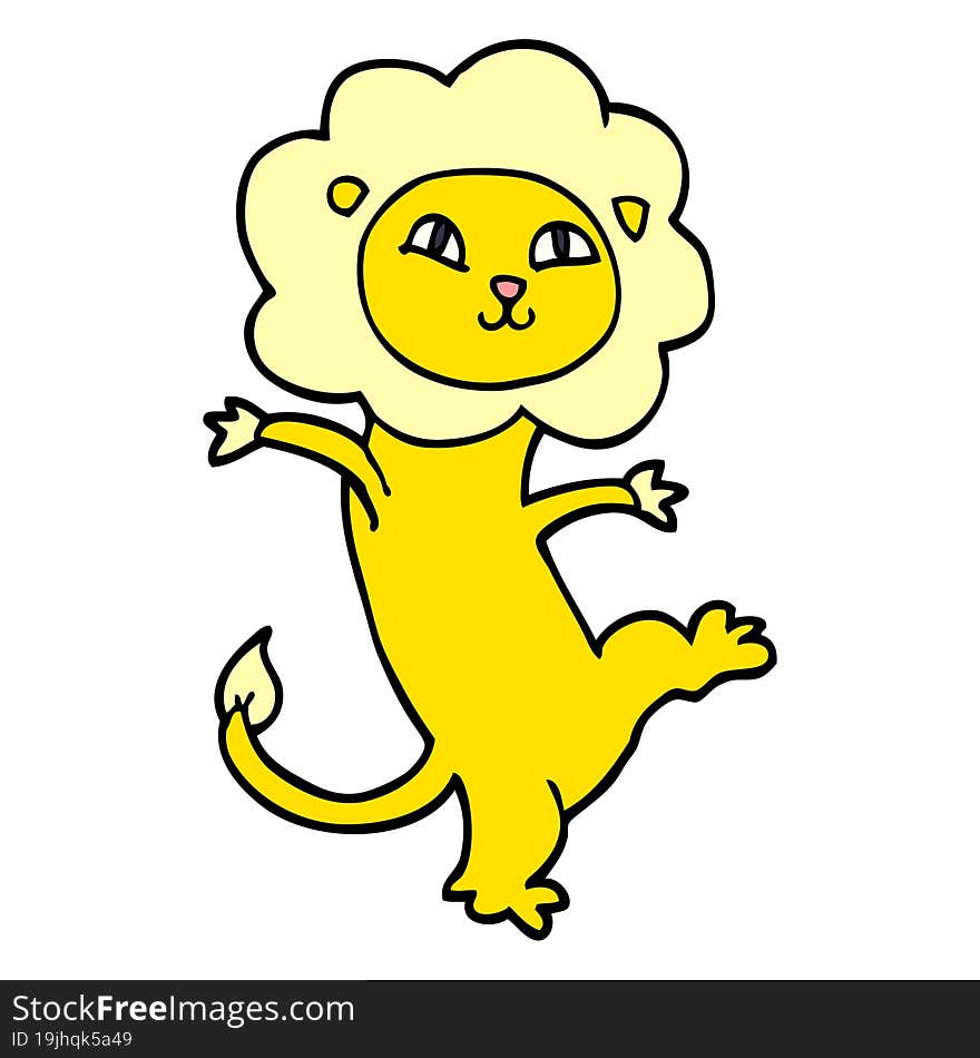 cartoon doodle happy lion