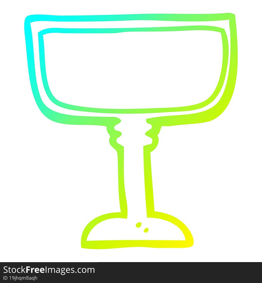 Cold Gradient Line Drawing Cartoon Wine Glass