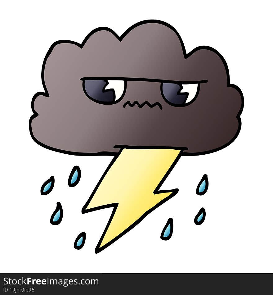 cartoon doodle thunder weather cloud