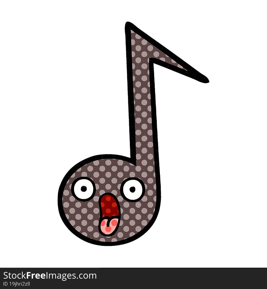 comic book style cartoon musical note